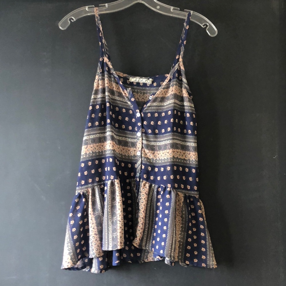 Sheer patterned tank top